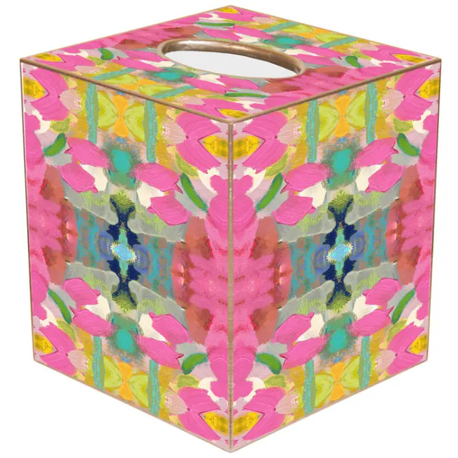 Marye Pink Paradise Tissue Box By Laura Park - Paper Mache
