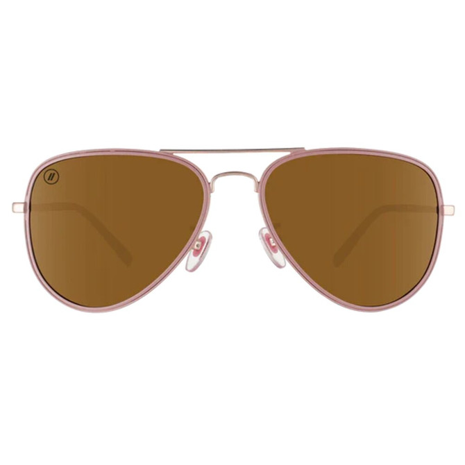 Blenders A Series Classic Mo Polarized Aviator Sunglasses – Matte Rose Gold/Amber