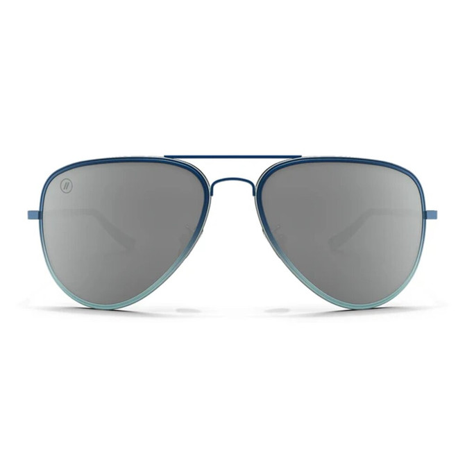 Blenders A Series Maliblue Moon Polarized Aviator Sunglasses – Blue Gradient/Silver Mirror