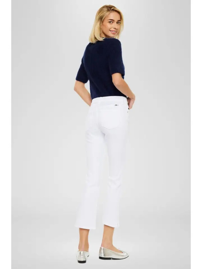 Kan Can High Rise White Kick Flare Jeans