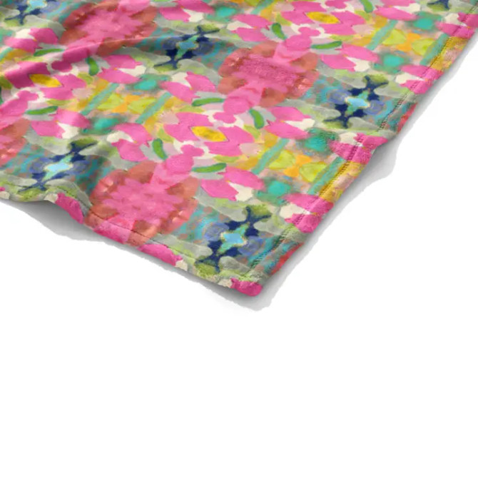 Laura Park Pink Paradise Fleece Blanket