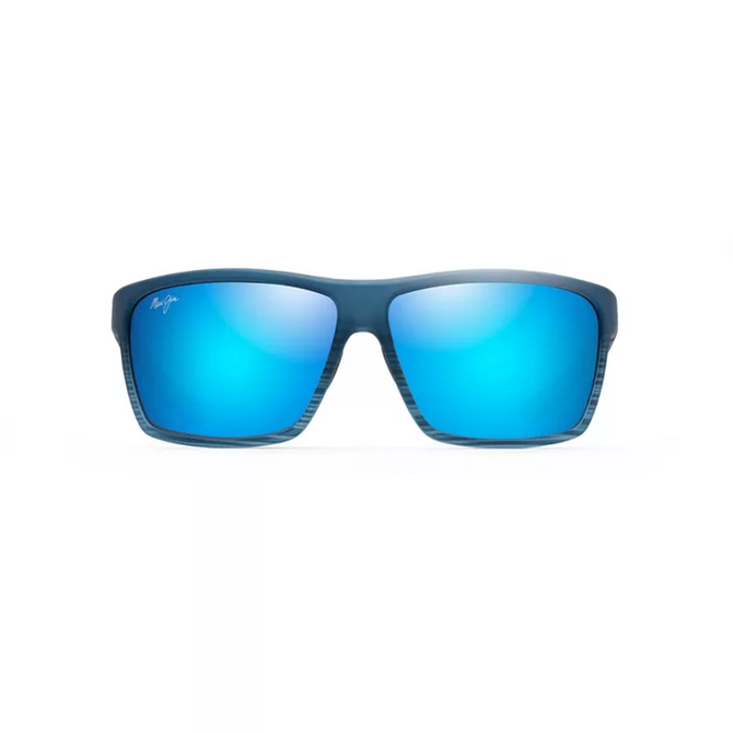 Maui Jim Alenuihaha Polarized Sunglasses – Blue Black Stripe with Blue Hawaii Glass