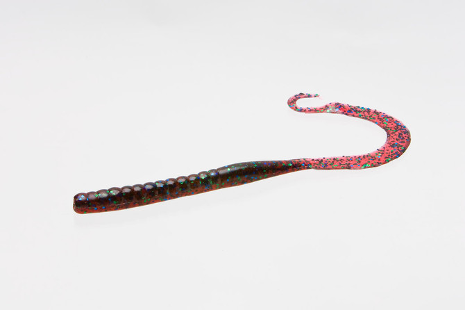 Zoom Mag II 9″ Ribbon‑Tail Worm – Salt‑Impregnated Soft Plastic (20‑Pack) - Plum Apple