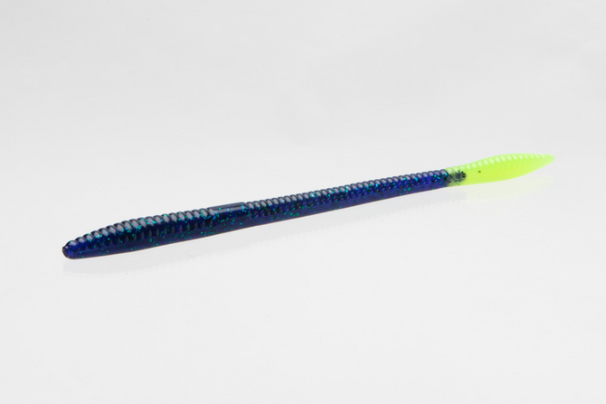 Zoom Trick Worm – 6.5″ Salt - Junebug/Chartreuse