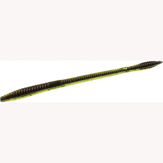 Zoom Trick Worm – 6.5″ Salt - Watermelon Red Black Core