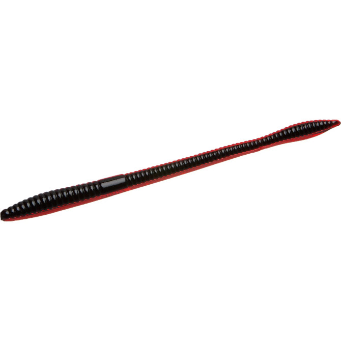 Zoom Trick Worm – 6.5″ Salt - Red Black Core