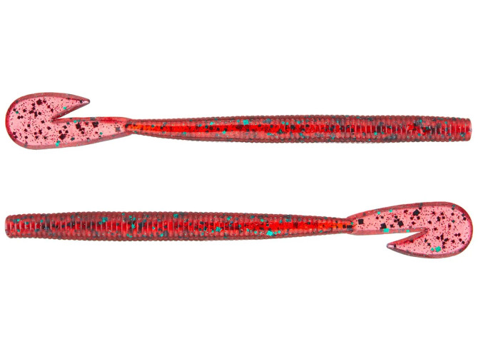 Zoom Ultra‑Vibe Speed Worm 6″ – Salt‑Impregnated Soft Plastic (15‑Pack) - Redbug