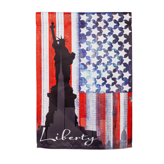 Evergreen Liberty Statue Reversible Suede Garden Flag