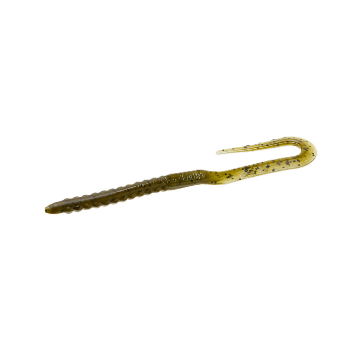 Zoom U‑Tail 6″ Salt‑Impregnated Worm – 20‑Pack - Green Pumpkin Red
