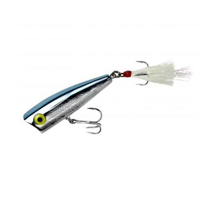 Rebel Pop‑R 2.5″ Topwater Popper - Silver/Blue