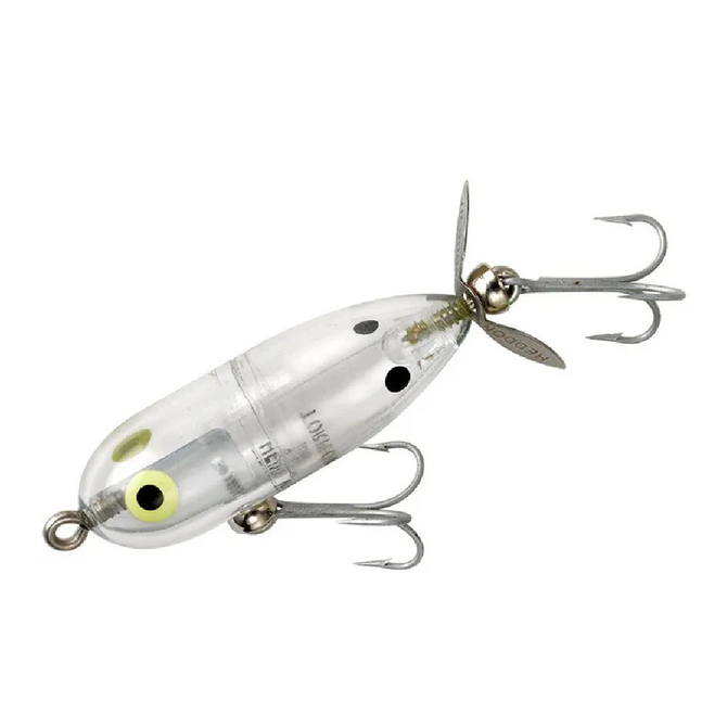 Heddon Tiny Torpedo 1 7/8″ Topwater Prop Bait - Polished Clear