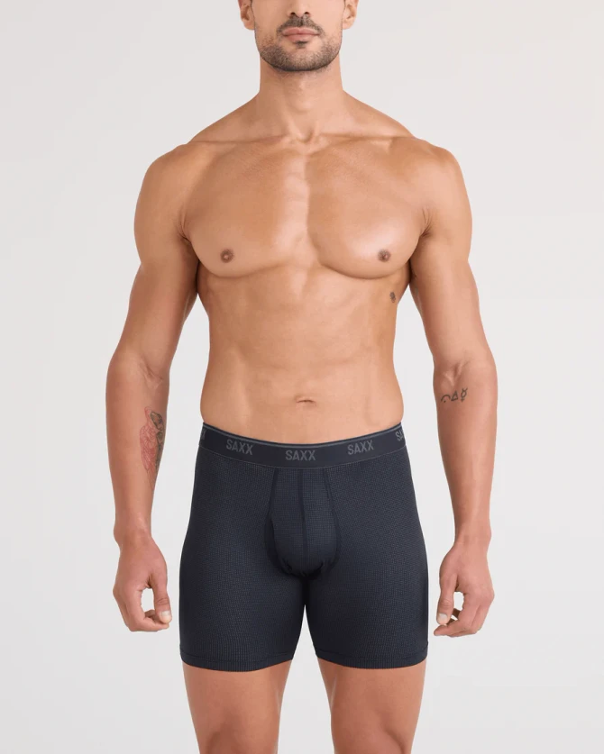 Saxx Quest Quick Dry Mesh Boxer Briefs - Black