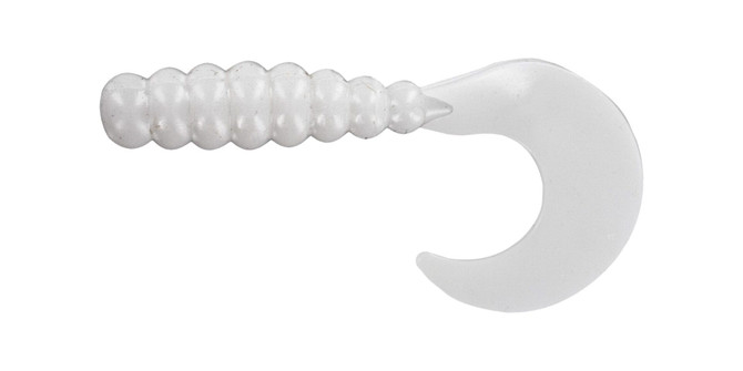 Zoom Big Bite Fat Grub 2″ – Salt‑Impregnated Curl-Tail Grub (10‑Pack) - White