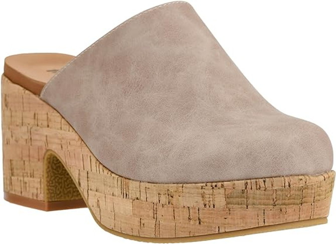 Corky's Watch Your Back Heeled Clogs - Taupe