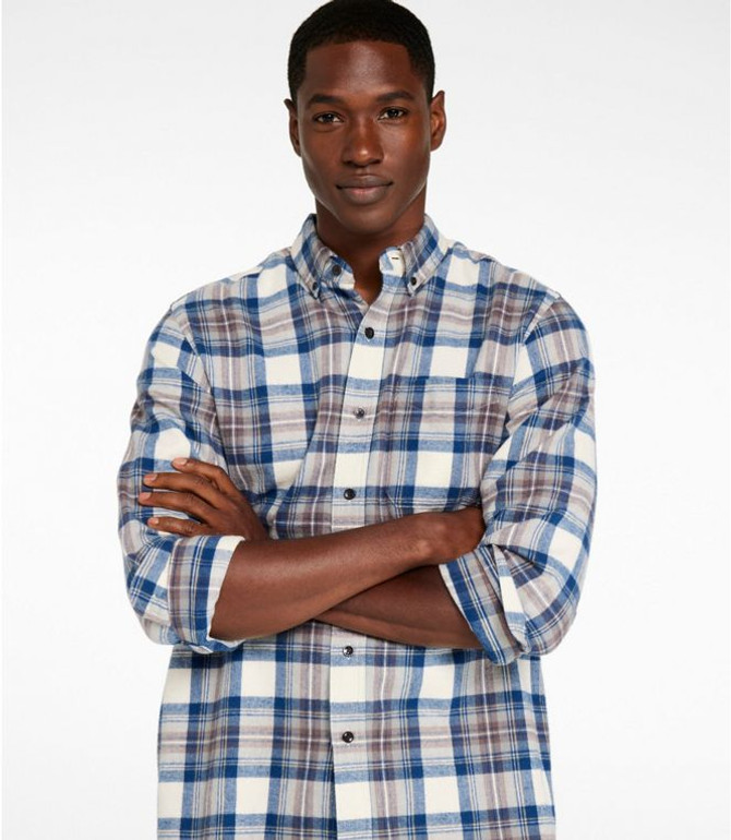L.L. Bean Men's Scotch Plaid Flannel Shirt - Indigo Tartan L.L. Bean Men's Scotch Plaid Flannel Shirt - Indigo Tartan