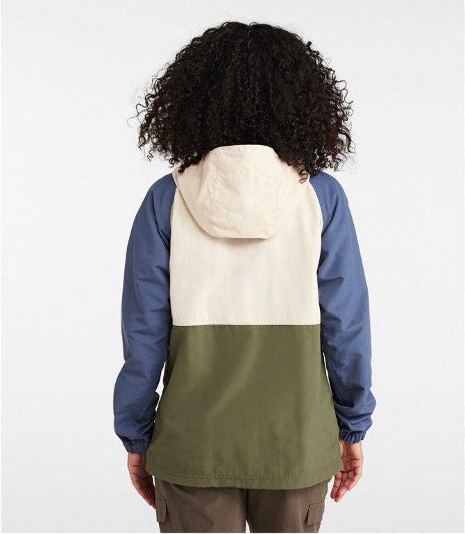 L.L. Bean Women's Mountain Classic Anorak - Natural/Mineral Blue L.L. Bean Women's Mountain Classic Anorak - Natural/Mineral Blue