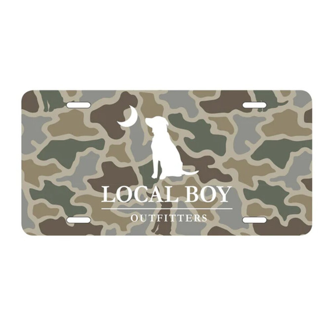 Local Boy Logo License Plate - Sand Camo