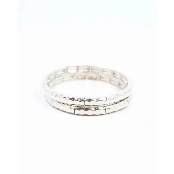 Caroline Hill Latifah Bracelet Set Silver