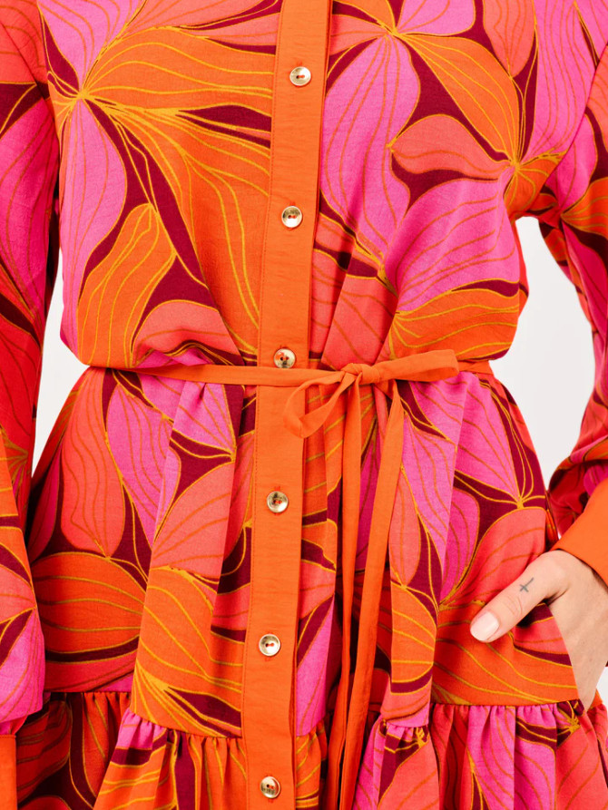 Mary Square Women's Maya Dress - Glow Over Fire