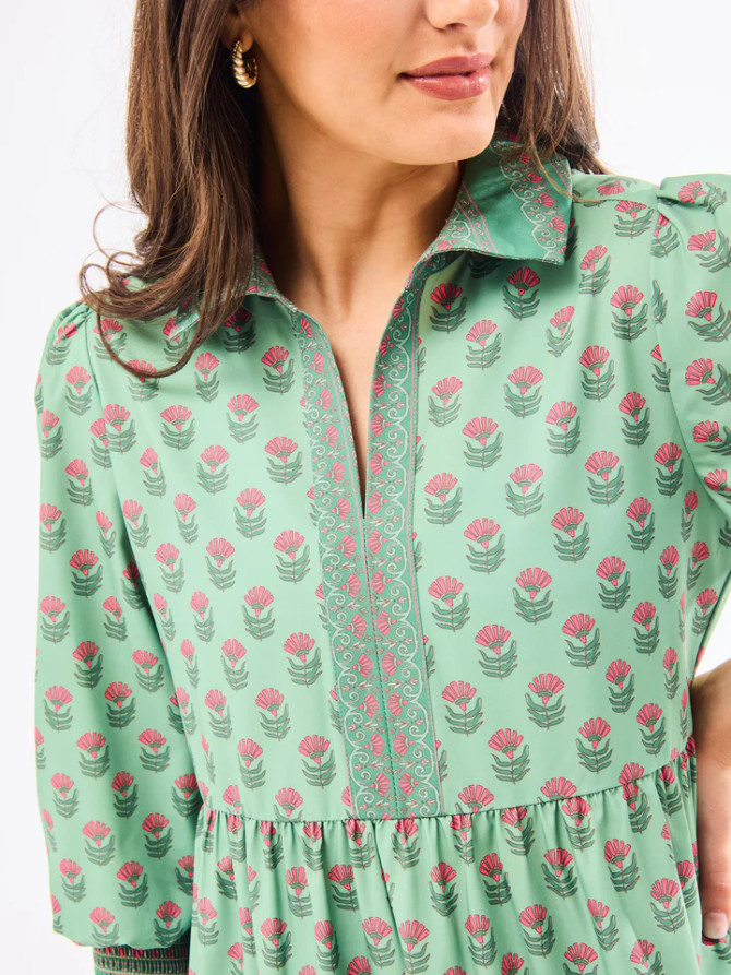 Mary Square Women's Eleanor Dress - Floral Foulard Vineyard