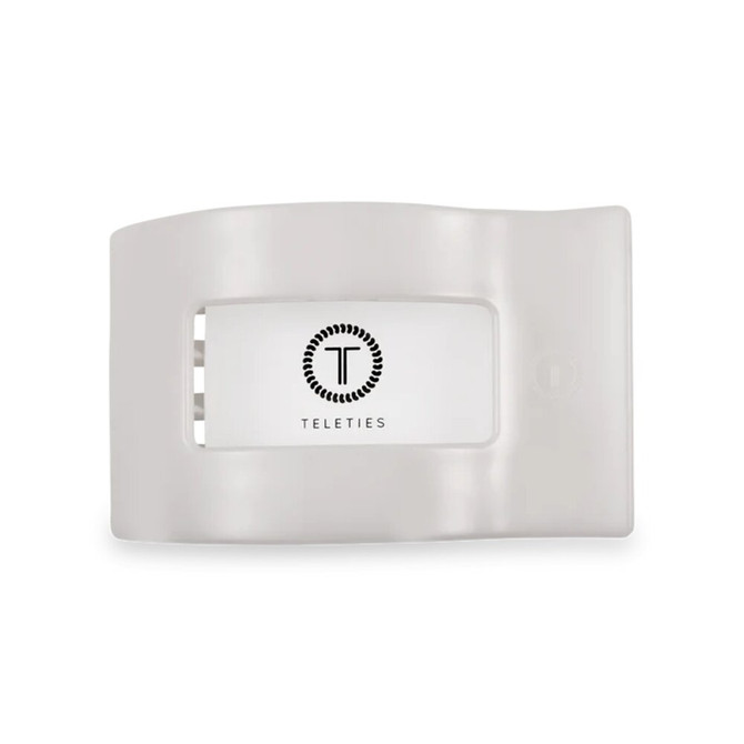Teleties Coconut White Medium Flat Rectangle Hair Clip