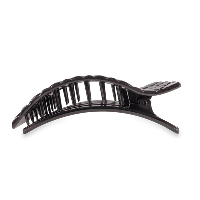 Teleties Jet Black Quilted Large Flat Rectangle Hair Clip