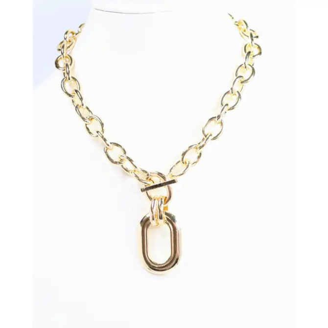 Caroline Hill Francey Gold Oval Pendant Necklace Gold