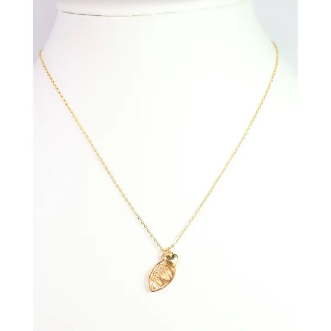Caroline Hill Love Football Necklace Gold