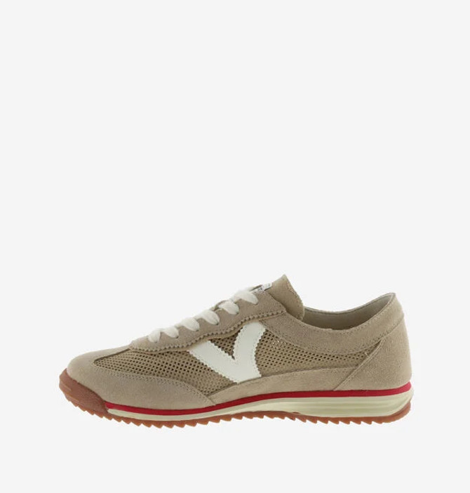 Victoria Women's Saturno Mesh & Split Leather - Beige
