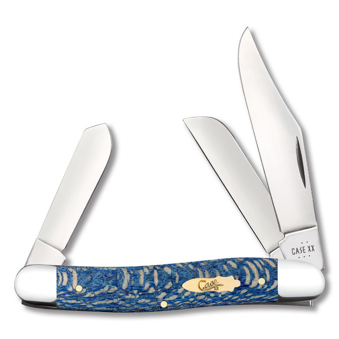 Case Knives - Stockman Folding Knife - Blue Sycamore Wood