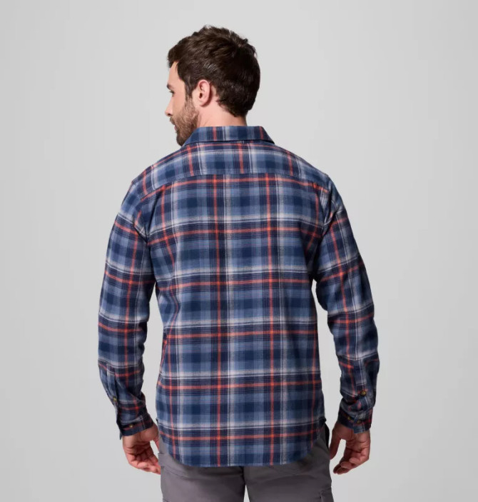 Columbia Men's Cornell Woods Flannel Long Sleeve Shirt - Coll Navy Backland Tartan