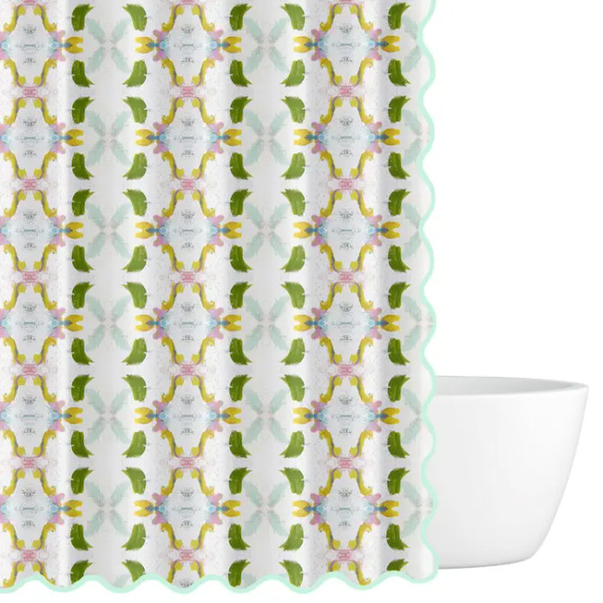 Laura Park Dogwood Scalloped Shower Curtain