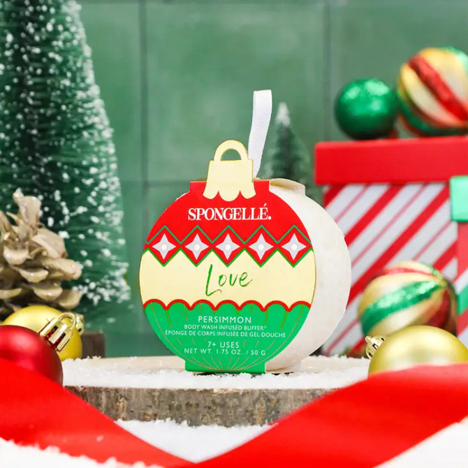 Spongelle Love - Persimmon Holiday Ornament Buffer