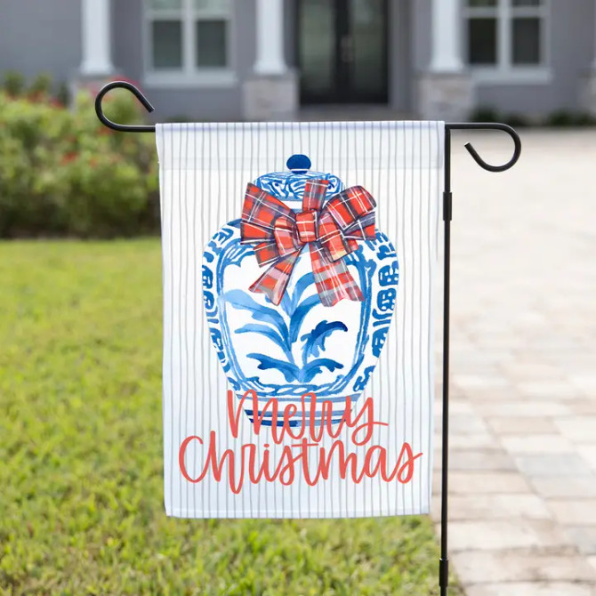 The Navy Knot Christmas Garden Flag - Christmas Vase