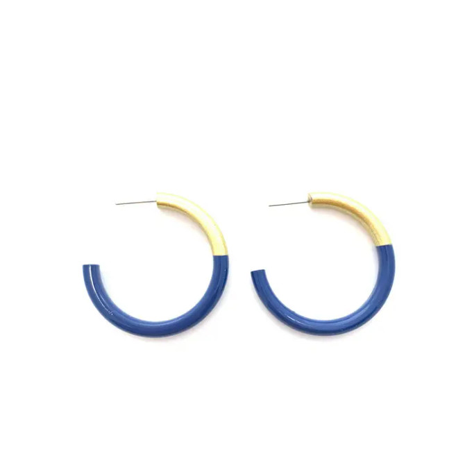 Accessory Jane Liz Hoop Earrings - Navy