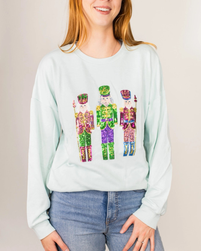 The Royal Standard Candy Nutcracker Sequin Sweatshirt The Royal Standard Candy Nutcracker Sequin Sweatshirt