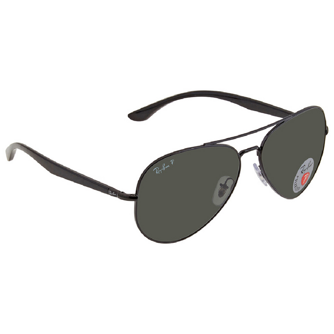 Ray-Ban Aviator Sunglasses – Black Frame/Green Polarized Lenses Ray-Ban Aviator Sunglasses – Black Frame/Green Polarized Lenses