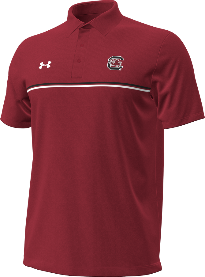 Under Armour USC Chest Stripe Collegiate Polo - Garnet