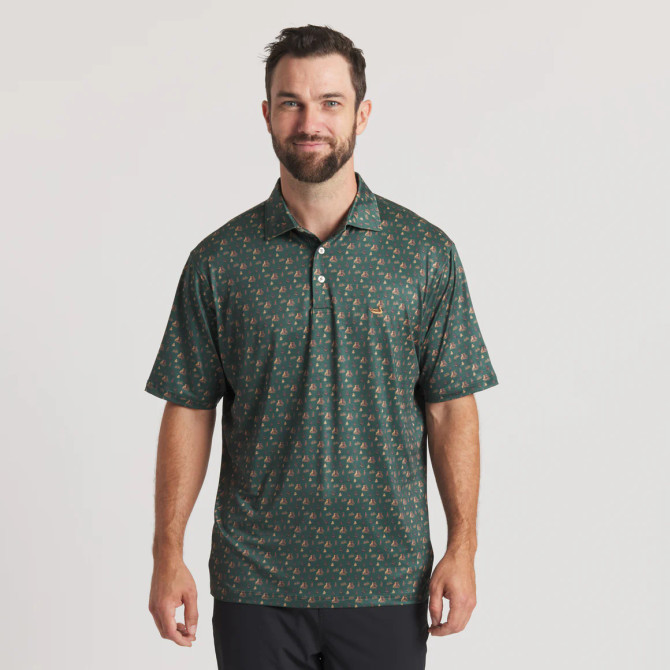 Southern Marsh Men's Man's Best Friend Polo - Dark Green Labs
