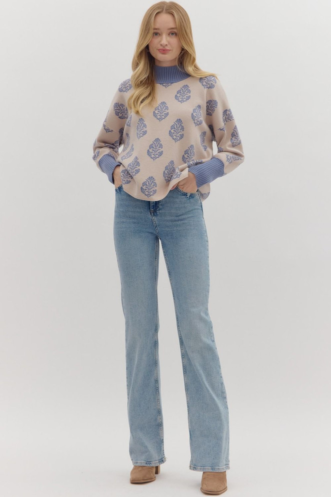 Entro Women's Botanica Long Sleeve Knit Top - Ecru
