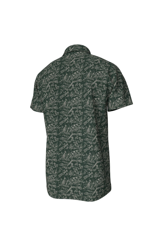 Southern Point Men's Pointer Pattern Performance Polo - Duck Green