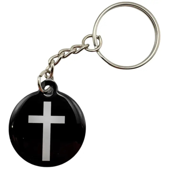 Tap To Pray Prayer Tag Keychain - Black