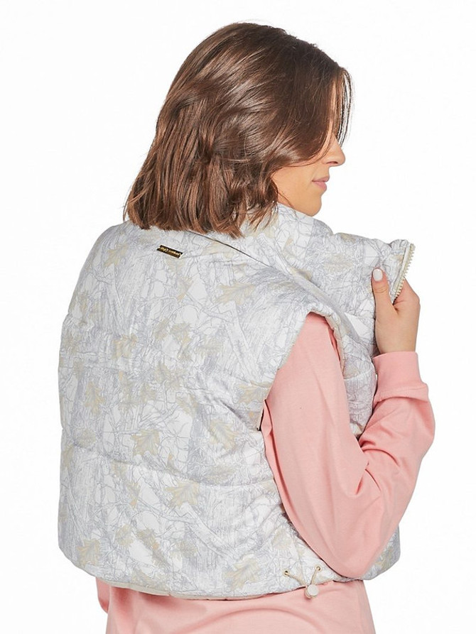 Simply Southern Women's Cropped Puffer Vest - White Camo