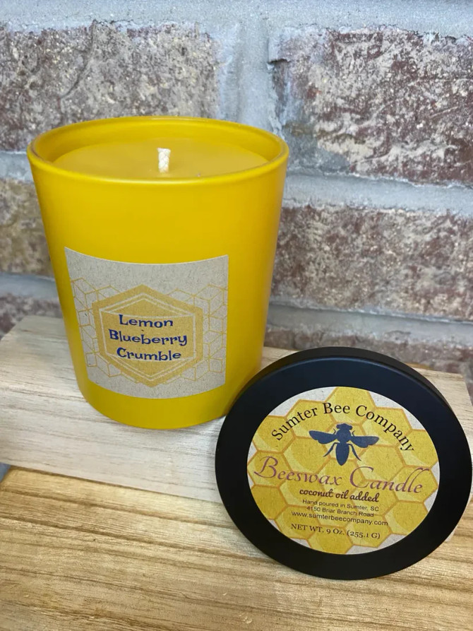 Sumter Bee Company 9oz Scented Beeswax Candle - Lemon Blueberry Crumble Sumter Bee Company 9oz Scented Beeswax Candle - Lemon Blueberry Crumble