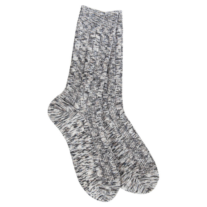 World's Softest Women's Weekend Light Weight Cable Crew - Nightfall Multi