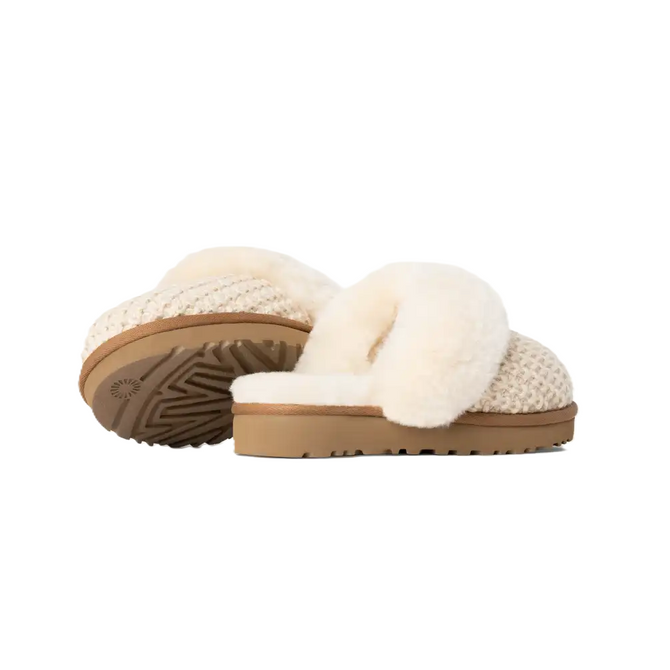 UGG Cozy Women’s Knitted Sheepskin Lined Slipper - Cream