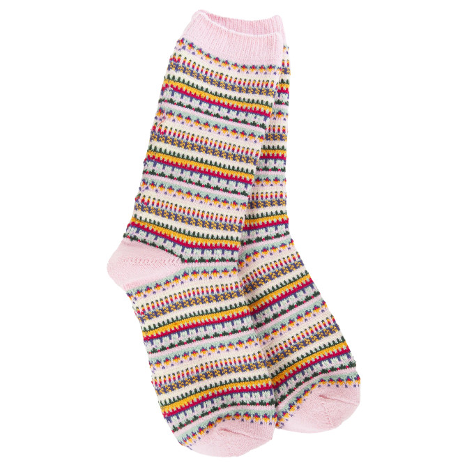 World's Softest Women's Weekend Boho Crew - Pink Stripe