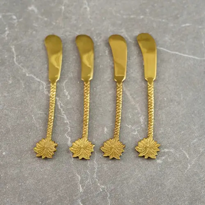 India Handicrafts Golden Palm Tree Spreaders Set of 4