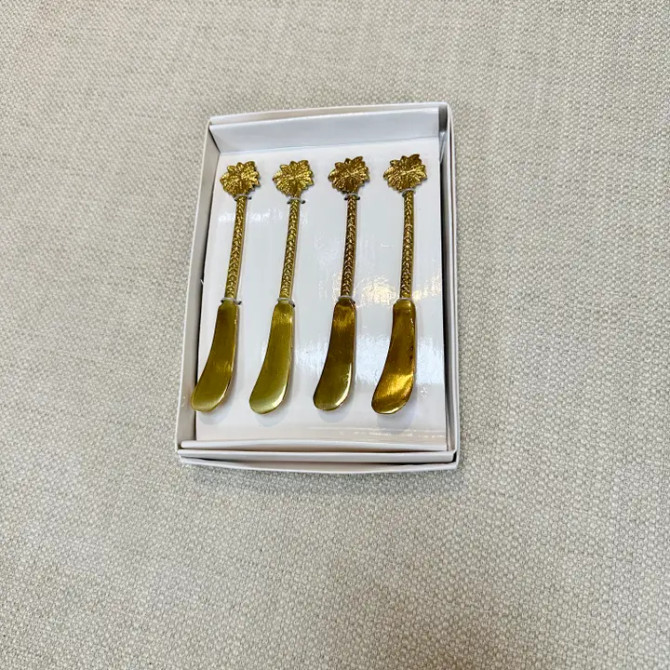 India Handicrafts Golden Palm Tree Spreaders Set of 4