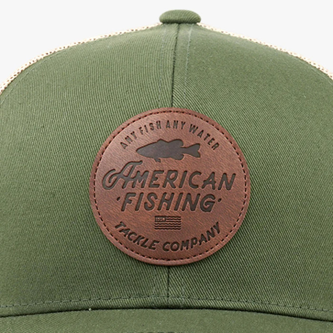 Aftco Men's Lemonade Leather Trucker Hat - Olive